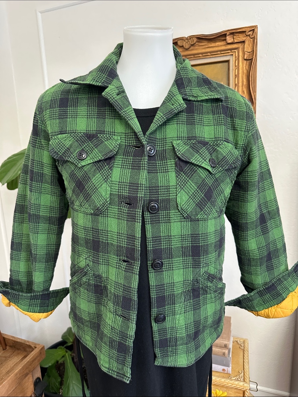 Ralph Lauren Green and Black Plaid Jacket